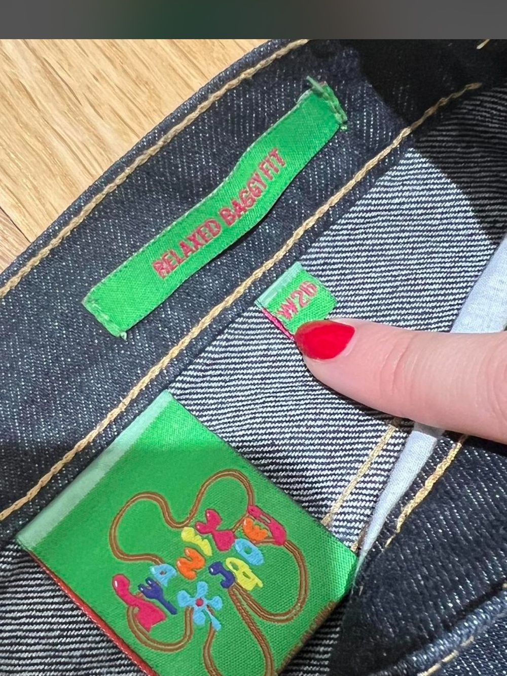 Jaded London Green and Black Patchwork Boyfriend Jeans - Picture 4 of 7